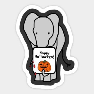 Small Vampire Elephant with Halloween Horror Card Sticker